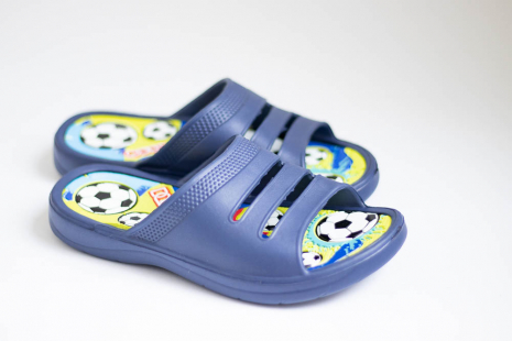 Детские шлепанцы М-322 син-желтый мяч - Фото 1