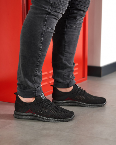 Мужские кроссовки KR-950 черно-красный - Фото 1