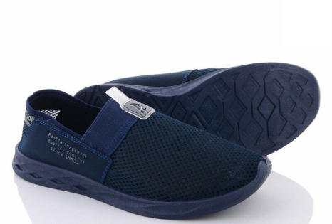 Мужские мокасины сетка 175-2204 синий - Фото 1