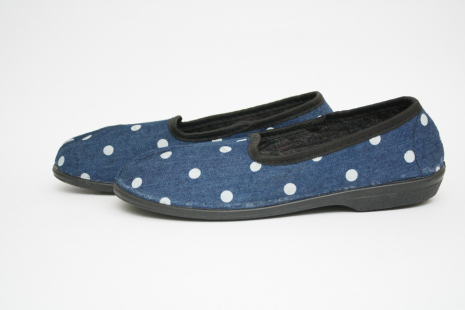 Жіночі тапочки ТЖ-01 син горошок - Фото 1