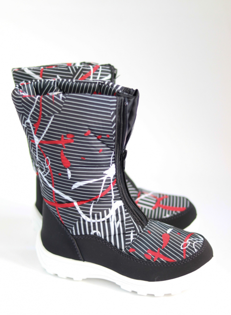 Детские дутики G-081-1 черн-красн - Фото 1