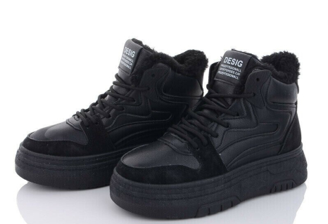 Женские полусапоги 2024-5-1 черн - Фото 1