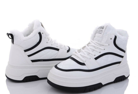 Женские полусапоги 2024-6-3 бел-черн - Фото 1